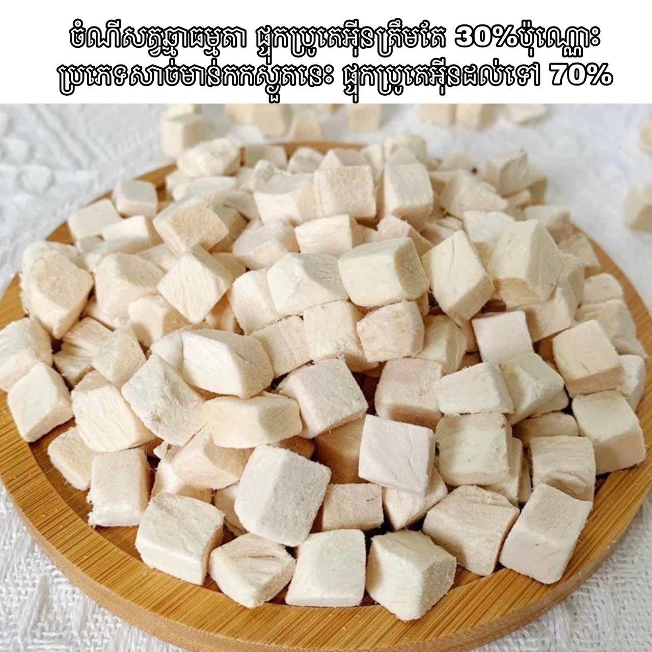 ចំណីឆ្មាសាច់មាន់ដុំ